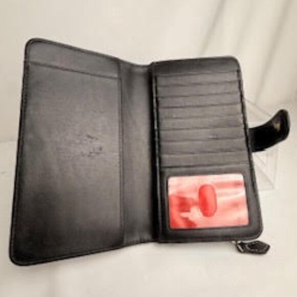 Dooney & Bourke Monogram Logo Canvas Wallet – Black Trim, Snap Closure - Picture 3 of 4